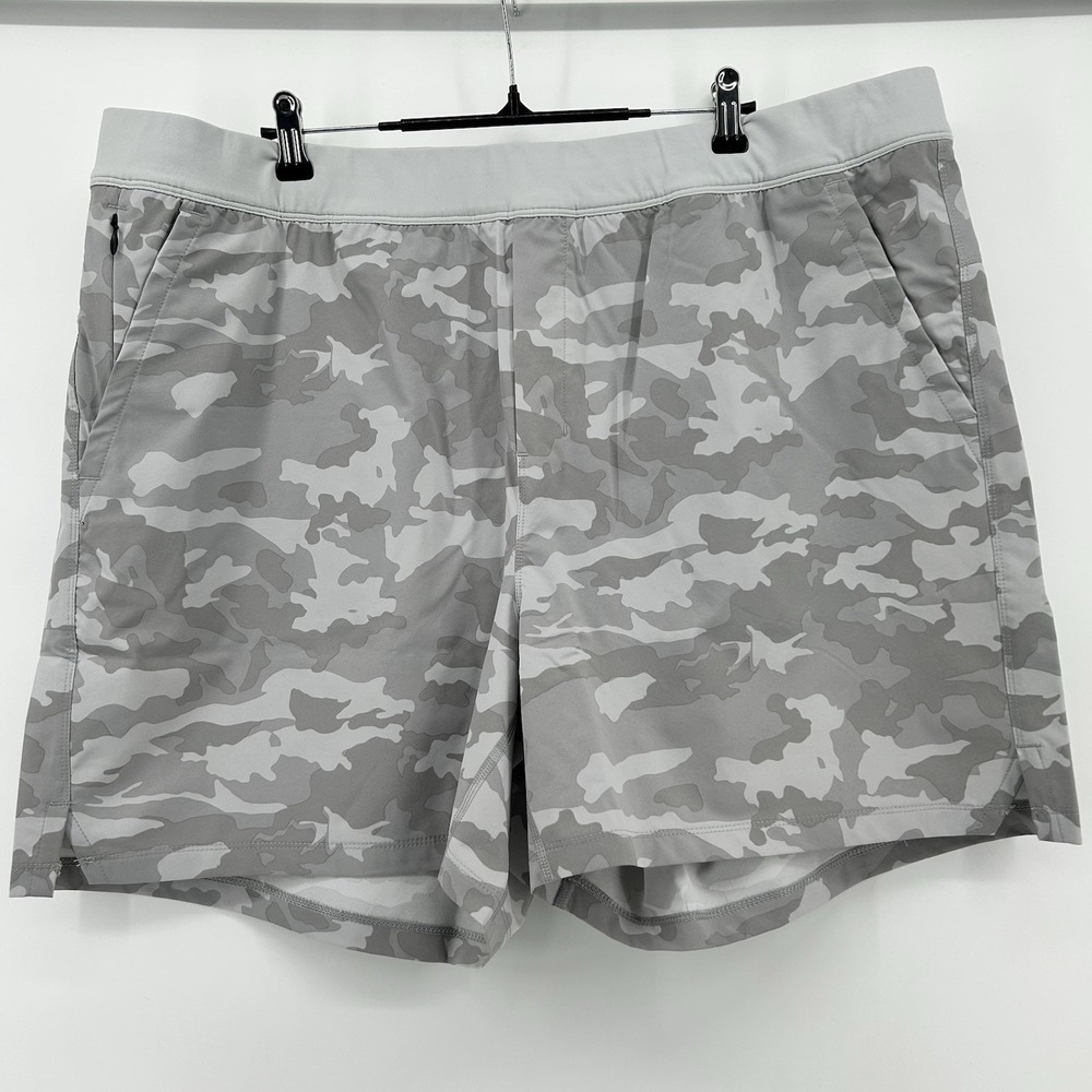 Public Rec Flex Shorts‎ Mens 42x5.5" Gray Camo Hybrid Athletic Camp Beach NWT